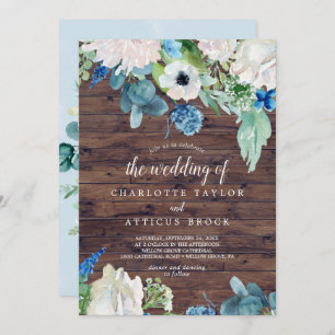 Invitation Fleurs blanches classiques Rustic Le Mariage De