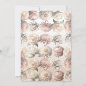 Invitation Fleurs Blanches Crème Rose Pêche Mariage Floral (Dos)
