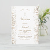 Invitation Fleurs blanches de la respiration du bébé | bébé g (Debout devant)