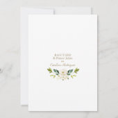 Invitation Fleurs blanches de luxe espagnol 1er anniversaire (Dos)