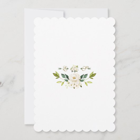 Invitation Fleurs blanches de luxe Première communion sainte (Dos)