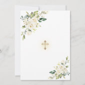 Invitation Fleurs blanches délicates Confirmation de la croix (Dos)