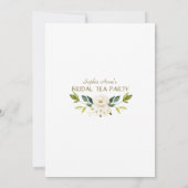 Invitation Fleurs blanches délicates Gold Bridal Tea Party (Dos)
