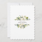 Invitation Fleurs blanches délicates Invitación de Baby showe (Dos)