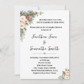 Invitation Fleurs Blanches d'Hiver Cérémonie de Mariage de Co (Devant)