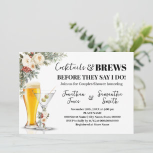 Invitation Fleurs blanches d'hiver Cocktails & Brasseurs Douc