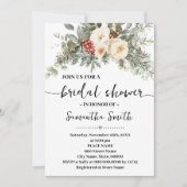 Invitation Fleurs Blanches d'Hiver Mariage Shower (Devant)