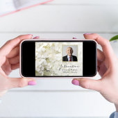 Invitation Fleurs blanches d'Hydrangée Anniversaire de la mor