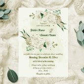 Invitation Fleurs blanches d'ivoire mariage
