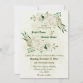 Invitation Fleurs blanches d'ivoire mariage (Devant)