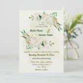 Invitation Fleurs blanches d'ivoire mariage (Debout devant)