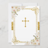 Invitation Fleurs Blanches Dorées Garçon Première Sainte Comm (Dos)