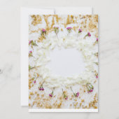 Invitation Fleurs blanches dorées modernes | 18e anniversaire (Dos)