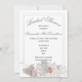 Invitation Fleurs blanches douche nuptiale minimale (Devant)