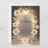 Invitation Fleurs blanches élégantes avec Mariage lumineux (Devant)