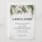 Invitation Fleurs Blanches Élégantes Mariage (Dos)