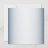 Invitation Fleurs Blanches Élégantes Mariage Bleu Gris (Dos)