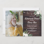 Invitation Fleurs blanches en bois retraité (Devant)