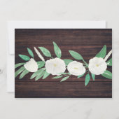 Invitation Fleurs blanches en bois retraité (Dos)