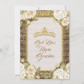 Invitation Fleurs blanches en bois rustique Quinceanera Anniv (Dos)