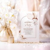 Invitation Fleurs blanches en terre cuite Boho Engagement Par