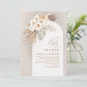 Invitation Fleurs blanches et Baby shower en laiton de Pampas (Debout devant)