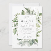 Invitation Fleurs blanches et cadre verdoyant (Devant)