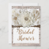 Invitation Fleurs blanches et Fête des mariées de verre rusti (Dos)