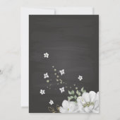 Invitation fleurs blanches et feuilles verts ovale anniversai (Dos)