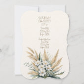 Invitation Fleurs blanches et laiton de Pampas (Dos)