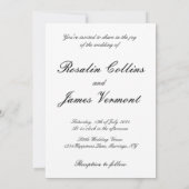 Invitation Fleurs blanches et Mariage de verdure (Dos)
