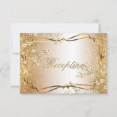 Invitation Fleurs blanches et parties scintillantes d'or - (Devant)