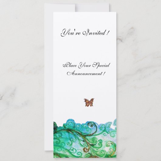Invitation FLEURS BLANCHES ET PETITES ELF violet, rouge, bleu (Dos)