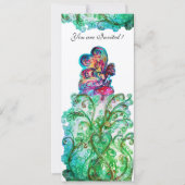 Invitation FLEURS BLANCHES ET PETITES ELF violet, rouge, bleu (Devant)