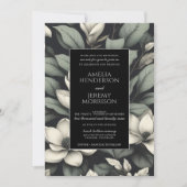 Invitation Fleurs blanches et verdure Mariage QR (Devant)
