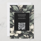 Invitation Fleurs blanches et verdure Mariage QR (Dos)