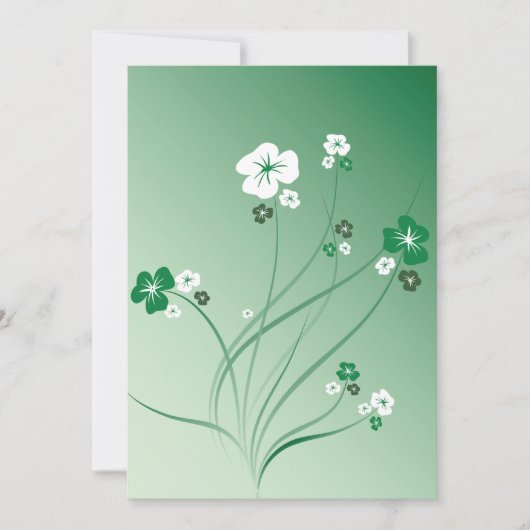 Invitation Fleurs Blanches Et Vertes (Devant)