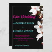 Invitation Fleurs blanches/Faire-part de mariage Arrière - pl (Devant / Derrière)