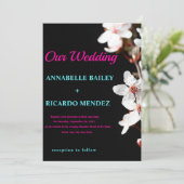 Invitation Fleurs blanches/Faire-part de mariage Arrière - pl (Debout devant)