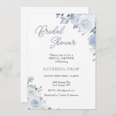 Invitation Fleurs blanches Fête des mariées d'aquarelle minim (Devant / Derrière)