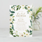 Invitation Fleurs blanches Fête des mariées de couronne botan (Debout devant)