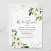 Invitation Fleurs blanches Fête des mariées moderne Brunch In (Devant)
