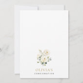 Invitation Fleurs blanches, Fleurs crème, Bohème, Confirmatio (Dos)