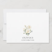 Invitation Fleurs blanches, Fleurs crème, Bohème, Confirmatio (Dos)