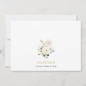 Invitation Fleurs blanches, Fleurs crème, Bohème, Confirmatio (Dos)