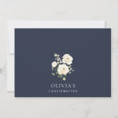 Invitation Fleurs blanches, Fleurs crème, Boho, Confirmation (Dos)