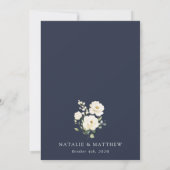 Invitation Fleurs blanches, Fleurs de crème, Verdure, Mariage (Dos)