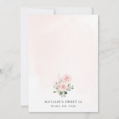 Invitation Fleurs blanches, Fleurs roses, Boho, Sweet 16 (Dos)