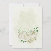 Invitation Fleurs blanches ivoire fête verte (Dos)