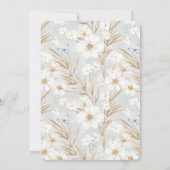 Invitation Fleurs Blanches Jolis Papillons Bleus Mariage (Dos)